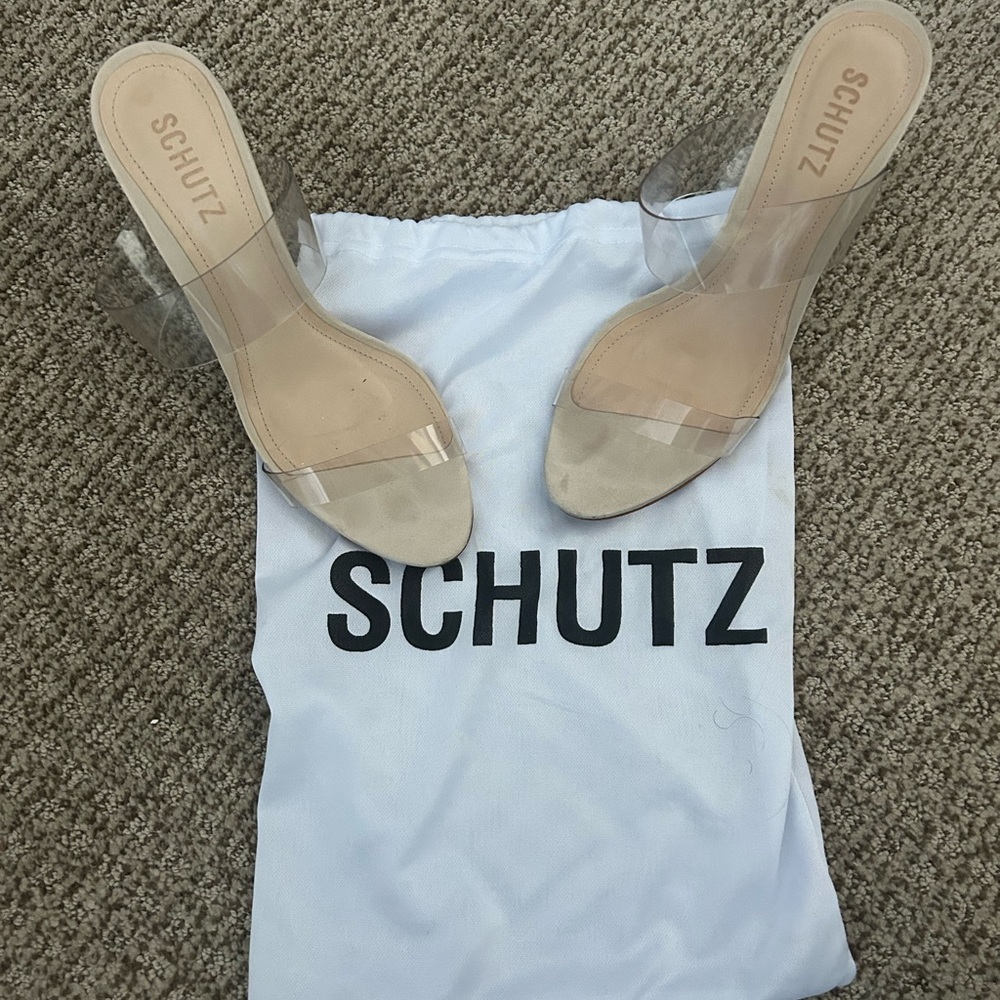 Schultz clear strap heels